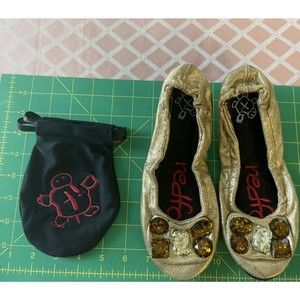 Redfoot Gold Ballet Folding Shoes Size Small